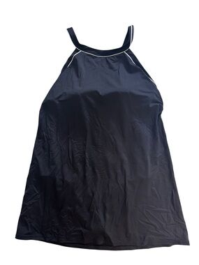Lands' End Navy Swim Dress with White Trim, 12